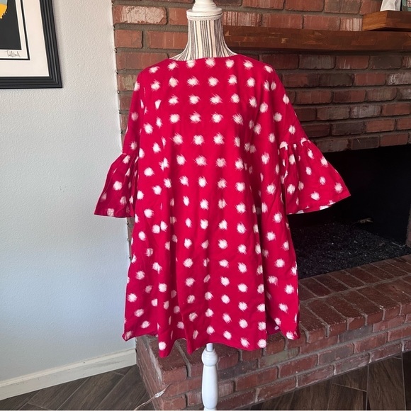 NWT Anthropologie Norblack Norwhite Polka Dot Bell-Sleeve Dress in Red Sz XS/S - Picture 5 of 13